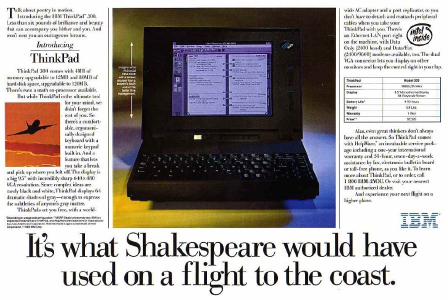 ad for ThinkPad