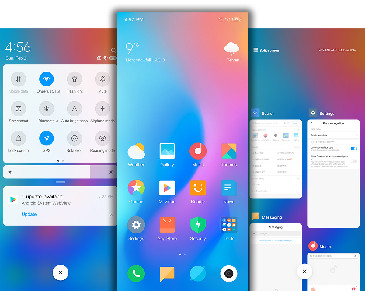 رابط کاربری MIUI 10 در ردمی نوت ۷