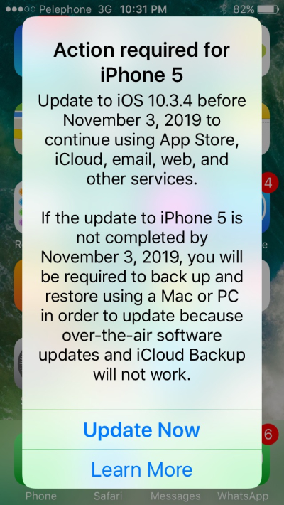 آپدیت iOS 10.3.4 برای آیفون 5