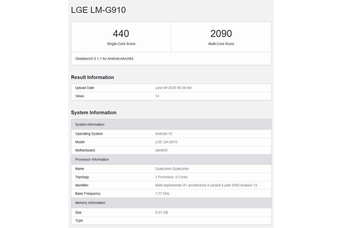 بنچمارک ال جی ولوت 4G LTE