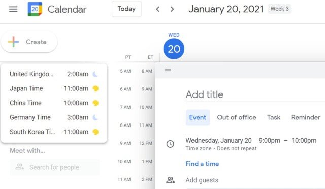 اسکرین شات حالت آفلاین تقویم گوگل / Google Calendar